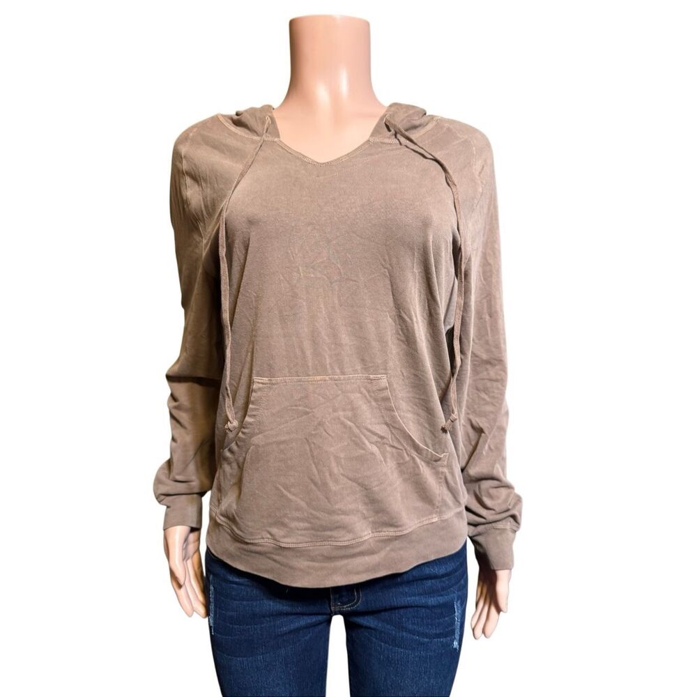 Women's brown Long sleeve drawstring sweater top M